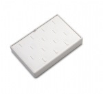 White Leatherette 14 Clip Ring Tray