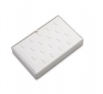 White Leatherette 18 Clip Ring Tray