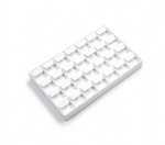 White Leatherette 28 Earring Tray