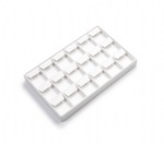 White Leatherette 18 Earring Tray