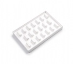 White Leatherette 20 Ring Bar Tray
