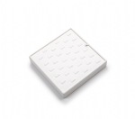 White Leatherette 33 Ring Clip Tray