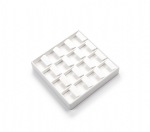 White Leatherette 16 Earring Tray