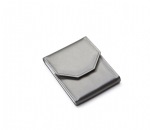 Silver Gray Leatherette Large Pearl Folder