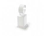 White Leatherette Tall Watch Stand