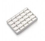 White Leatherette 20 Earring Tray