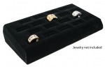 18 Slot Black Ring/Cufflink Jewelry Tray Display