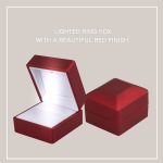 Red Leatherette LED Ring Box