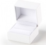 White Textured Leatherette Ring Slot Box