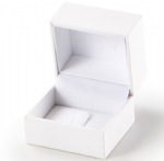 White Textured Leatherette Ring Clip Box