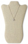 Novel Box 14.5" Beige Linen Velvet Necklace Chains Pendant Jewelry Foldable