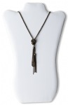 Novel Box 14.5" White Leatherette Linen Velvet Necklace Chains Pendant Jewelry Foldable