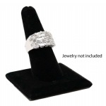 Single Finger Steel Black Velvet Stand Holder Jewelry Display