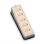 Chocolate/Beige Leatherette 5 Slot Ring Tray