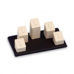 Chocolate/Beige Leatherette 5 Clip Ring Tower