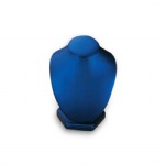 Navy Blue Leatherette Small Wood Neckform Stand