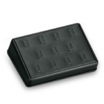 Black Leatherette 11 Clip Ring Stand