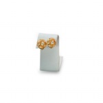 White Leatherette Short Earring Stand