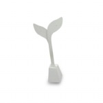 White Leatherette Earring Stand