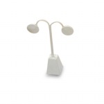 White Leatherette Earring Stand