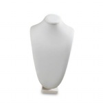 White Leatherette 2X-Large Wood Neckform Stand