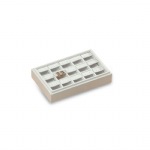 White Leatherette 15 Earring Tray