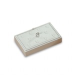 White Leatherette 11 Clip Ring Tray
