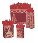 Small Homespun Christmas Kraft Bags