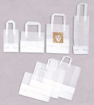 Clear Frosted Shopping Bags with Tri-Fold Handles