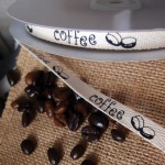 Cotton Ribbon with Coffee Bean Print