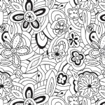 Floral Sketch Print Tissue Paper