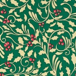 Golden Holly Wrapping Paper 