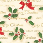 Scripted Holly Wrapping Paper 
