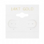 White "14 K.T. Gold"  Hanging Earring Card (x100)