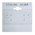 White "Sterling Silver"  Hanging Earring Card (x100)