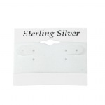 White "Sterling Silver" Black Imprinted Hanging Earring Card (x100)
