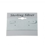 Grey "Sterling Silver" Black Imprinted Hanging Earring Card (x100)