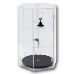 Revolving Acrylic Display Case with 3 shelves