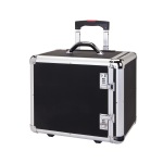 Small Black Aluminum Carrying Case with Silver Trim and Hidden Handle