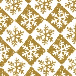 "Snowflake Check Gold" Printed Tissue Paper