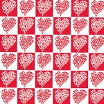 Hearts Check Printed Tissue Paper