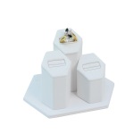 White Leatherette 3-Ring Slot Tower