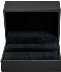Black Leatherette Double Ring Slit Box
