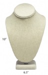 Beige Linen Necklace Jewelry Display Bust Stand Medium