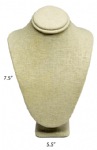 Beige Linen Necklace Jewelry Display Bust Stand Small