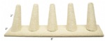 5 Finger Beige Linen Ring Stand Holder Jewelry Display