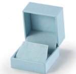 Light Blue Leatherette Earring Box