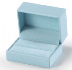 Light Blue Leatherette Double Ring Slit Box