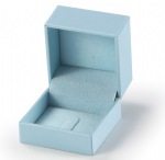 Light Blue Leatherette Ring Clip Box
