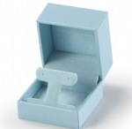 Light Blue Leatherette Earring Tree Box